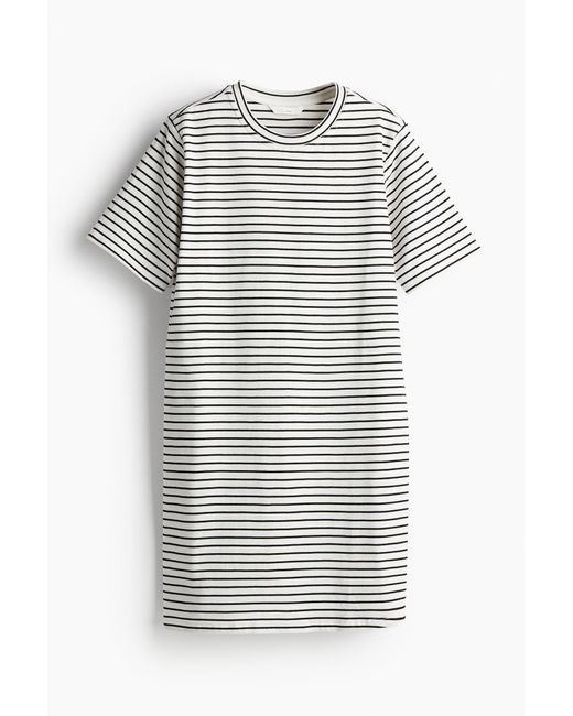 H&M White MAMA T-Shirt-Kleid mit Stillfunktion