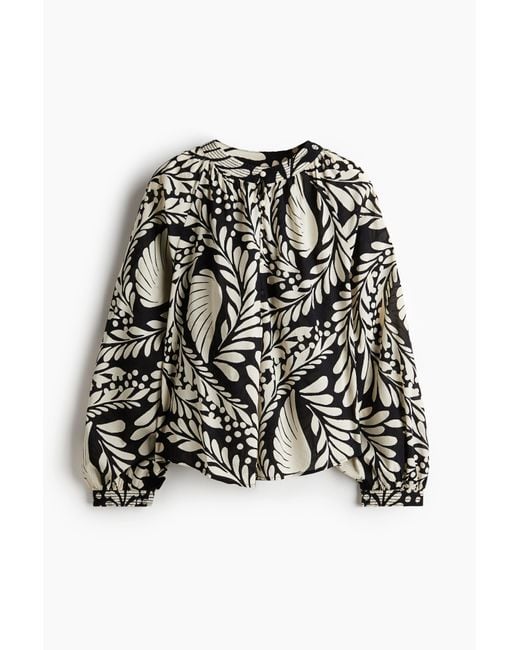 Blouse Avec Col Sans Rabat H&M en coloris Black