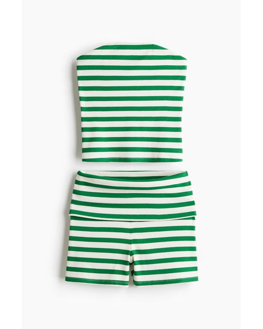 H&M Green 2-teiliges Set mit Tubetop und Shorts