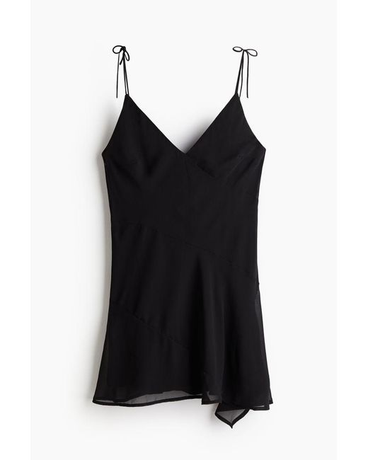Robe Vaporeuse Asymetrique H M en coloris Noir Lyst