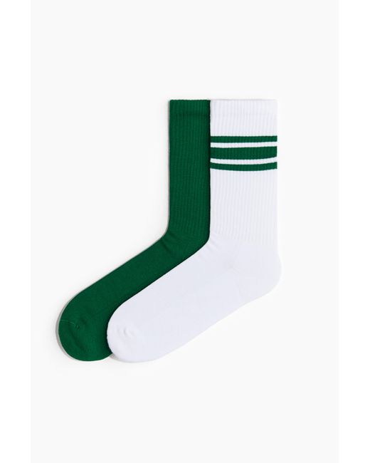 H&M 2er-Pack Socken in Green für Herren
