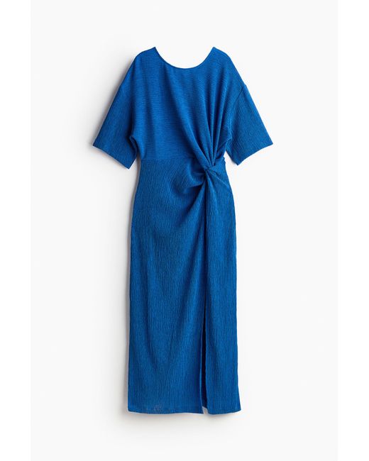 H&M Blue Maxikleid mit Twist-Detail