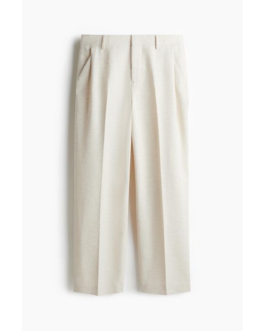 H&M Anzughose aus Leinenmix in Loose Fit in White für Herren