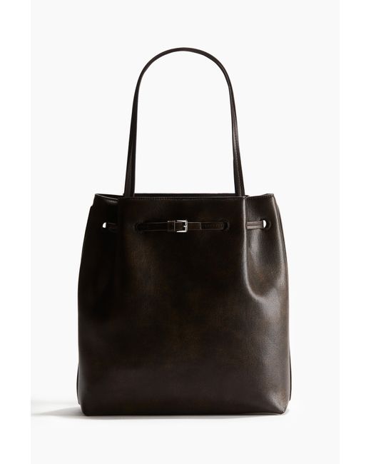 H&M Black Beschichteter Shopper mit Riemendetail