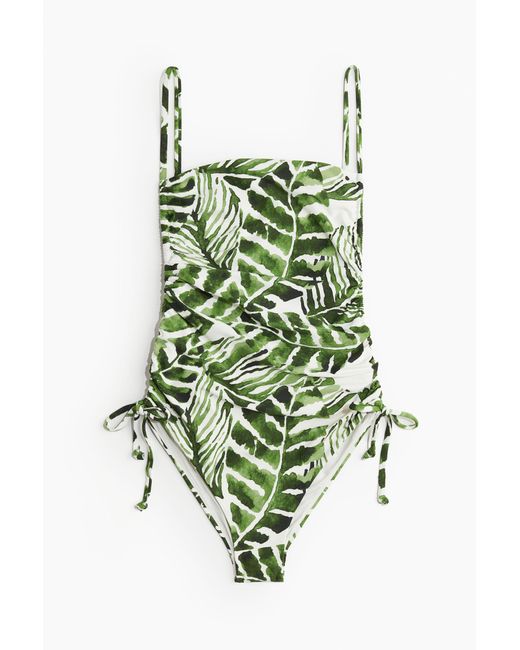 H&M Green Badeanzug mit Kordelzügen