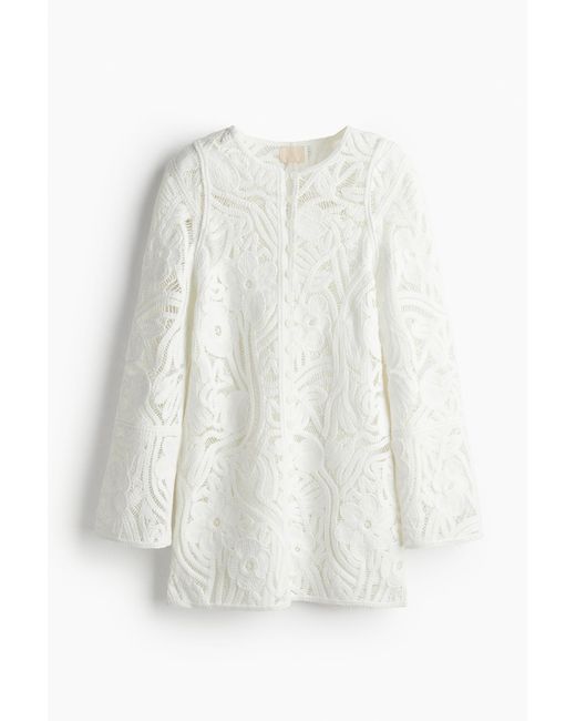 Robe façon crochet H&M en coloris White
