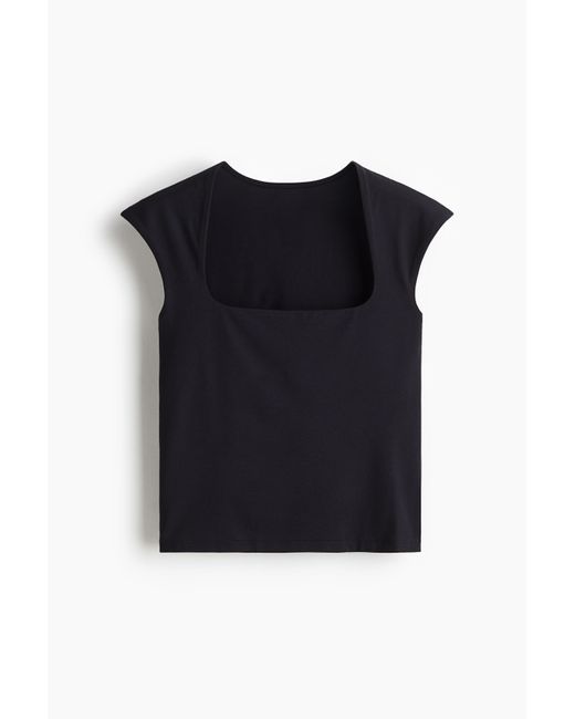 H&M Black Top aus weichem Jersey