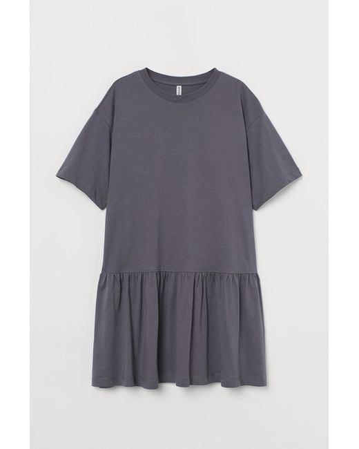 H&M T-shirt Dress in Grey (Grey) - Lyst