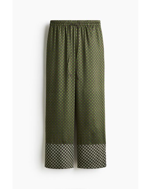 H&M Green Kordelzughose mit geradem Bein