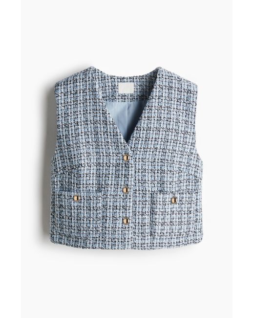 H&M Blue Bouclé-Gilet