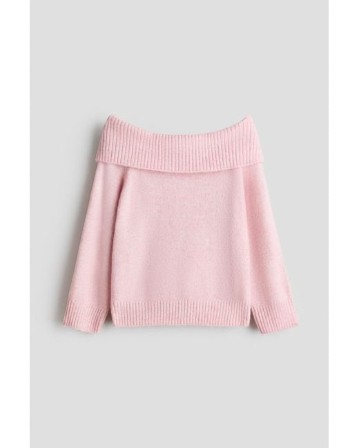 Pull Épaules Nues H&M en coloris Pink