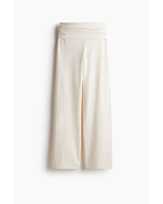 Pantalon En Jersey Avec Ceinture Repliée H&M en coloris White