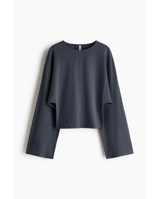 H&M Blue Jerseyshirt mit Fledermausärmeln
