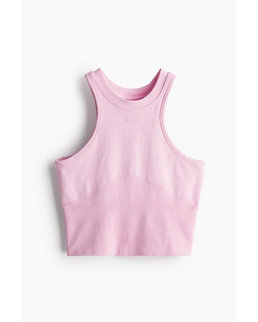 H&M Pink Shape Seamless Racerfront Top