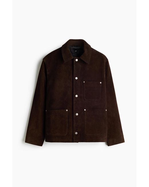 H&M Jacke aus Veloursleder in Brown für Herren