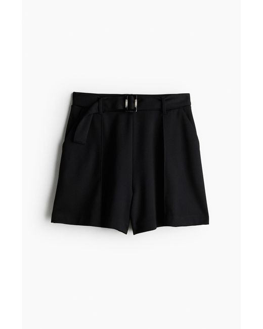 H&M Black Pull-on-Shorts mit Gürtel