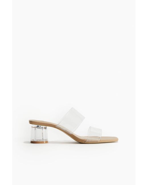 H&M Transparante Slip-in Sandaletten in het White