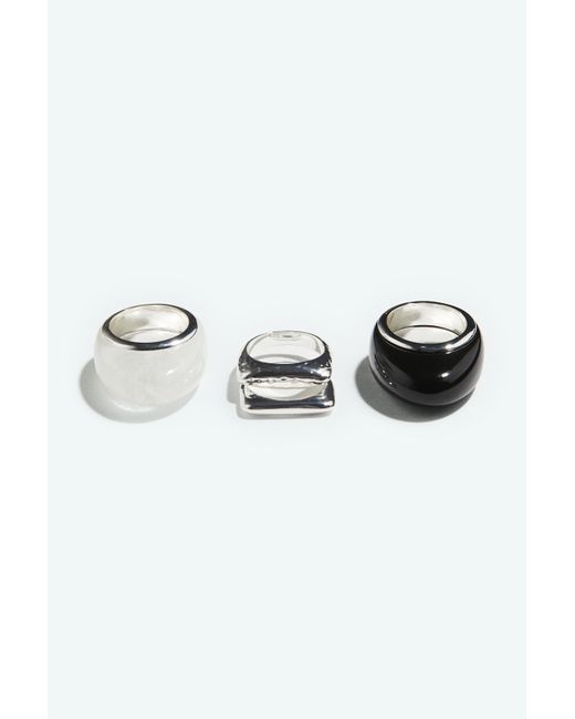 H&M Black 4er-Pack Ringe