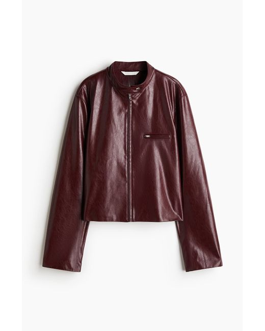 Veste En Tissu Enduit H&M en coloris Red
