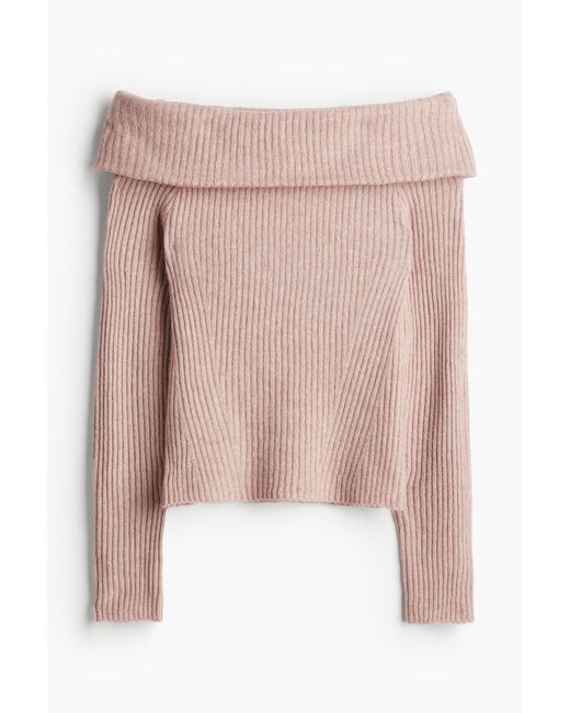 Pull Épaules Nues H&M en coloris Pink