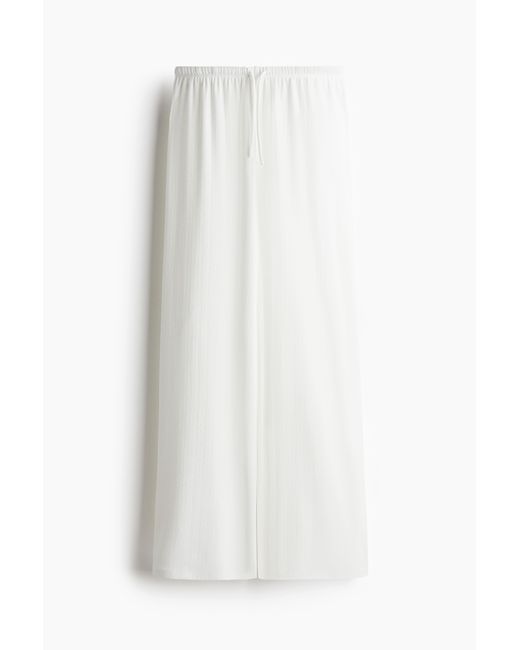 H&M White Weite Hose mit Tunnelzug