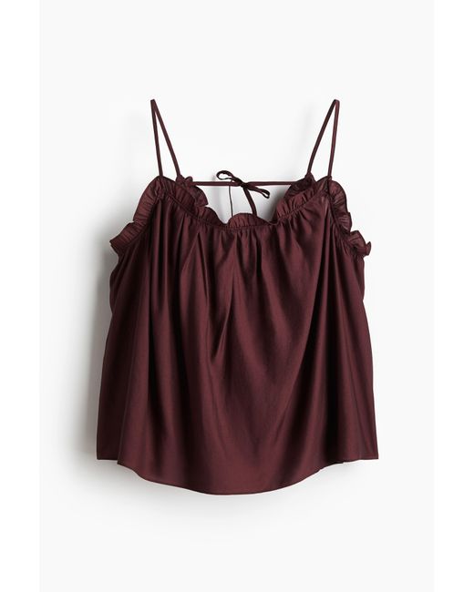 H&M Purple Trägertop mit Volantbesatz