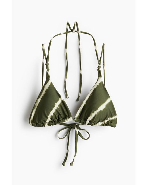 H&M Padded Triangelbikinitop in het Metallic