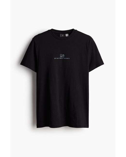 T-shirt Regular Fit H&M pour homme en coloris Black