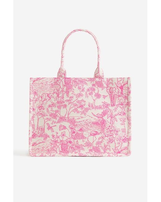H&M Pink Handtasche mit Jacquardmuster