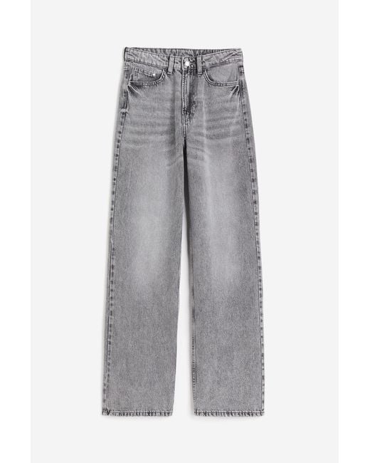 H&M Gray Wide Ultra High Jeans