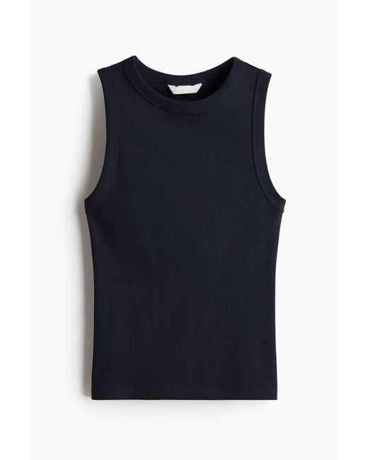H&M Blue Geripptes Tanktop