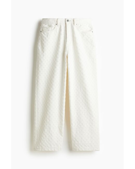 H&M Gemusterte Baggy Jeans in White für Herren