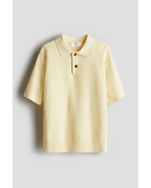 Polo En Maille De Coton Texturée H&M pour homme en coloris Natural