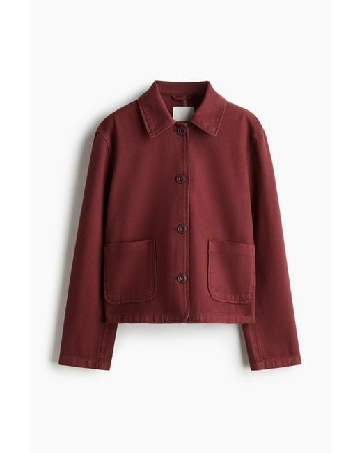 H&M Twill Jack Met Kraag in het Red