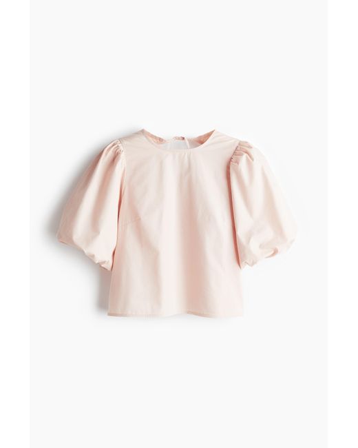 H&M Pink Bluse mit Puffärmeln