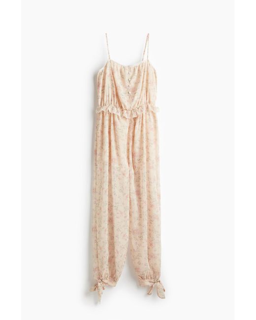 H&M Jumpsuit Met Print in het White