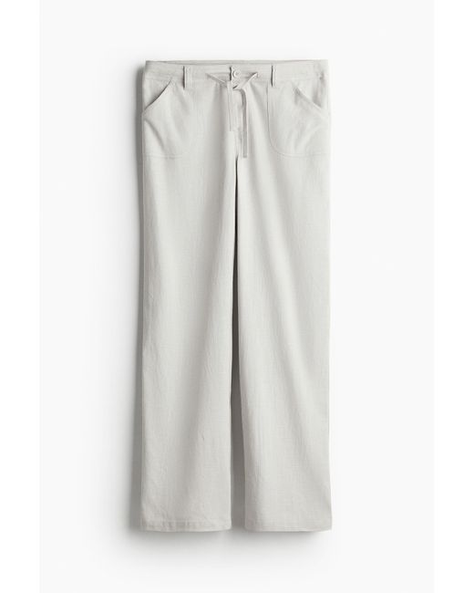Pantalon droit en lin mélangé H&M en coloris White