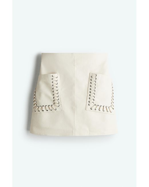 H&M White Minirock mit Coating