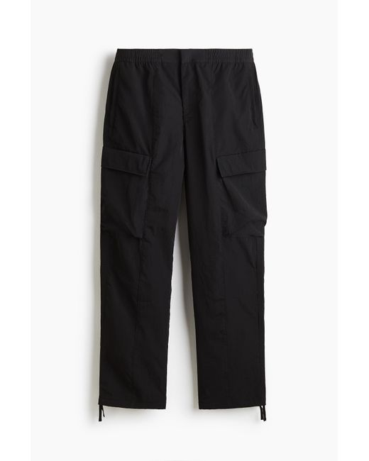 H&M Cargohose aus Nylon in Relaxed Fit in Black für Herren