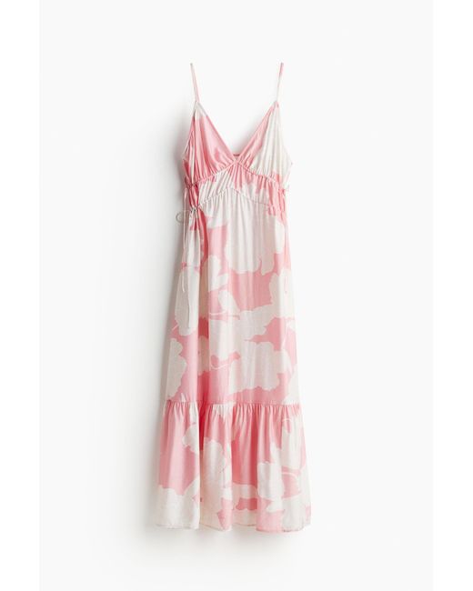 H&M Maxi-jurk Met Drawstrings in het Pink