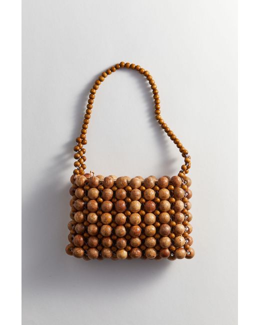 H&M Brown Handtasche aus Holzperlen