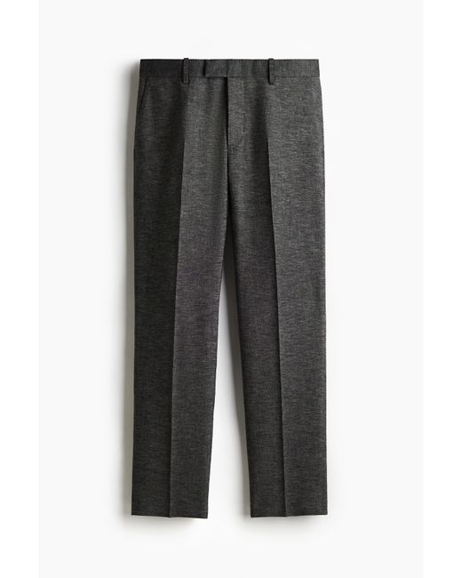 H&M Elegante Hose aus Leinenmix in Regular Fit in Black für Herren