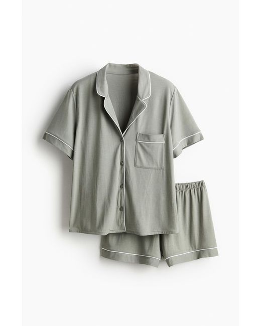 H&M Gray Pyjama mit Oberteil und Shorts