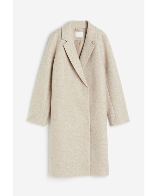 H&M Natural Zweireihiger Mantel
