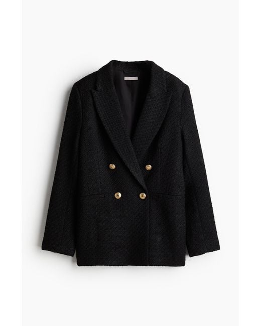 H&M Black Blazer aus Strukturstoff