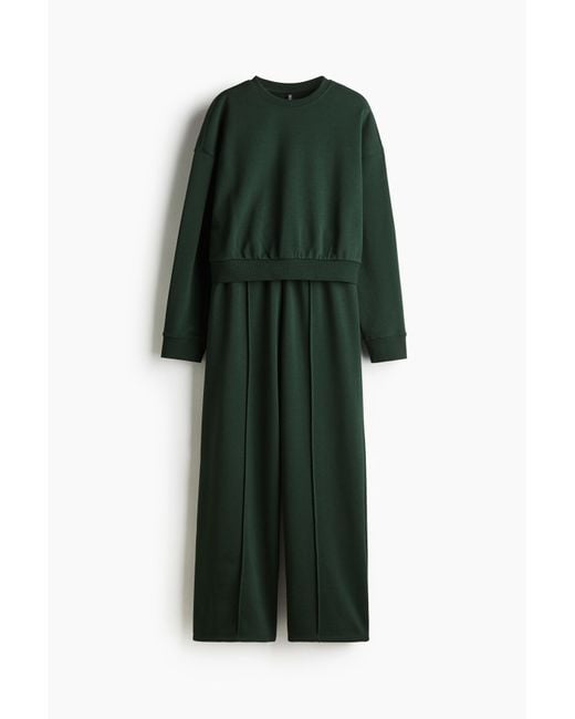 2-Piece Sweatshirt Set H&M en coloris Green