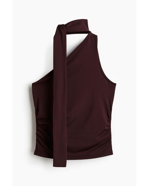 H&M Gedrapeerde One-shouldertop in het Purple