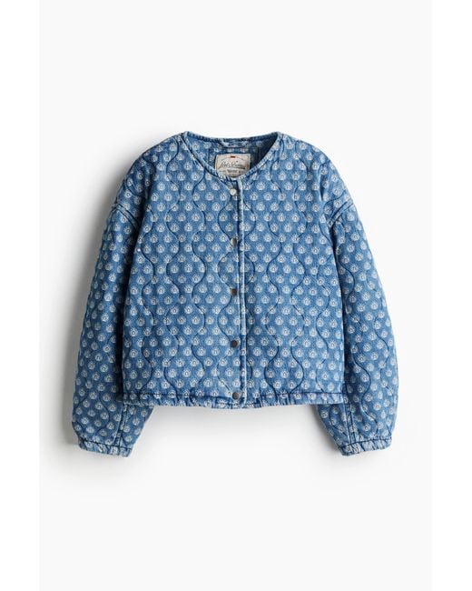 H&M Blue Rumer Quilted Liner Shrt Faye