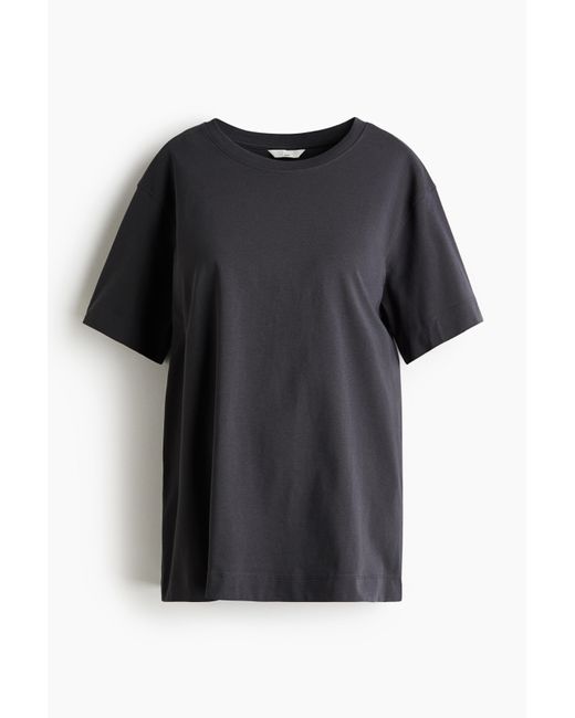 H&M Black MAMA T-Shirt in Loose Fit