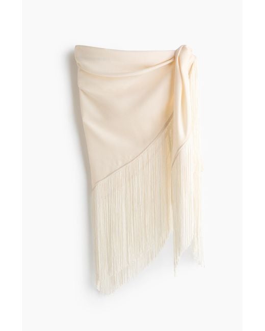 H&M White Tuch mit Fransen